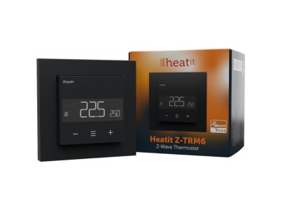 Termostat Heatit Z-TRM6 Black Matt Z-Wave