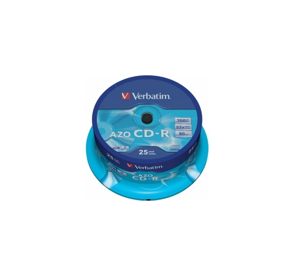 Matricas CD-R AZO Verbatim 700MB 1x-52x Crystal, 25 Pack Spindle