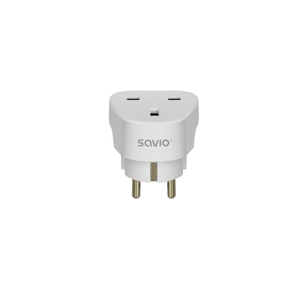 Strāvas adapteris SAVIO Travel adapter UK socket - EU plug