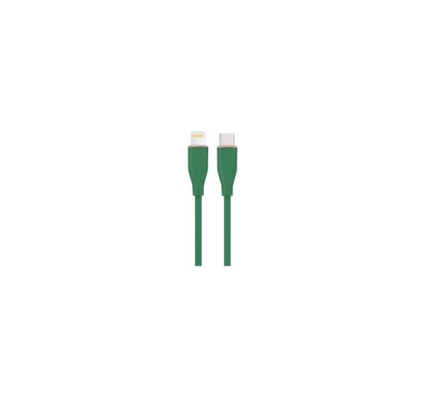 Kabelis Gembird Premium silicon 8-pin Male - USB Type-C Male 1.5m Green