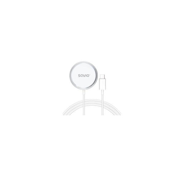 Bezvadu Lādētājs Savio ar USB - USB-C kabeli 15W 1m White