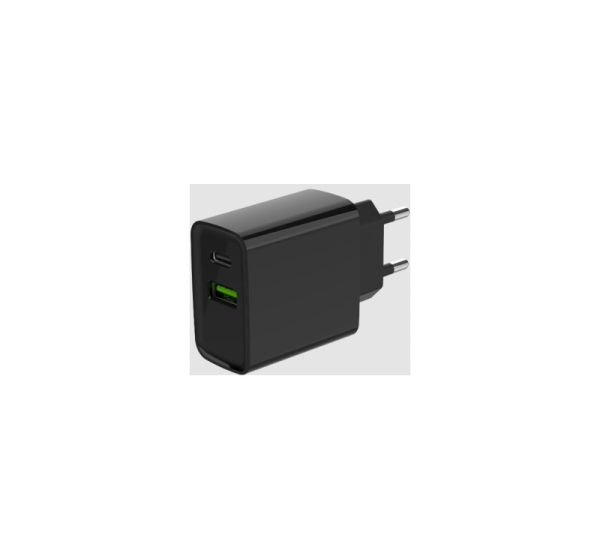 Lādētājs Gembird USB Type-C + USB Type-A Black