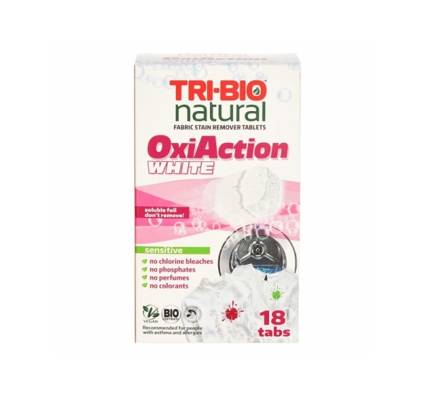TRI-BIO TABLETES VEĻAS MAZGĀŠANAI OXY-ACTIOON WHITE, 18 TAB
