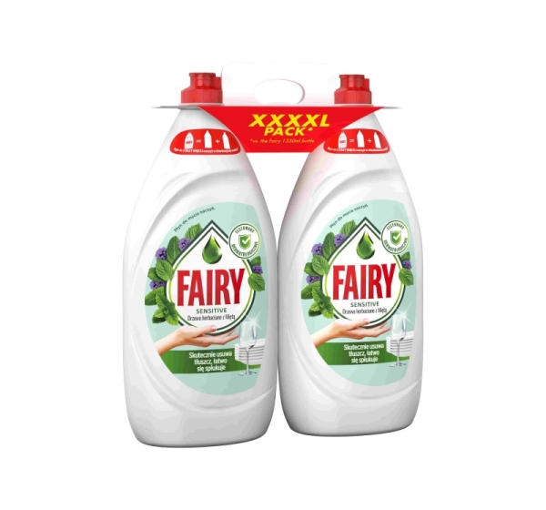 FAIRY Tea Tree&amp;Mint trauku mazgāšanas līdzeklis, komplekts, 2x1350ml