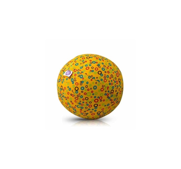 Bubabloon lateksa balons ar auduma pārvalku, Circles Yellow