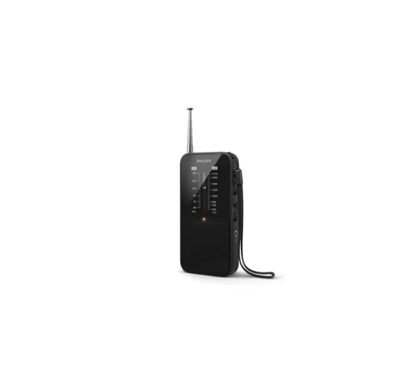 PHILIPS portatīvais kabatas izmēra radio, melns