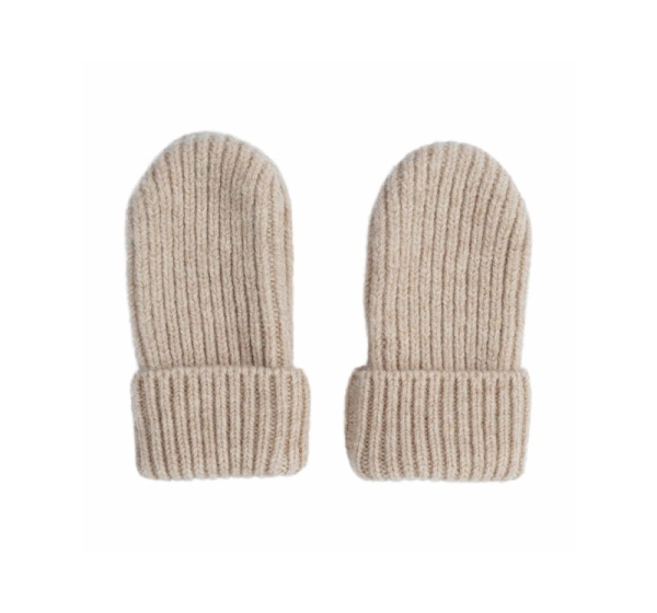 Lodger Mittens Folklore Merino vilnas bērnu cimdiņi, Beige, 0-12m