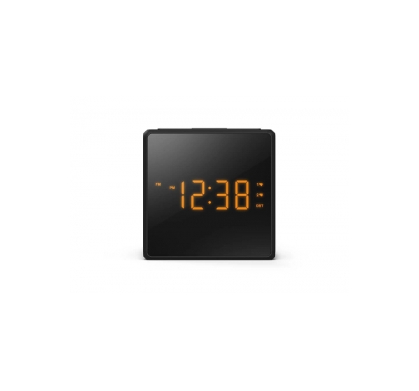 PHILIPS radio pulkstenis ar USB, melns