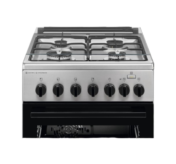 Electrolux 600.sērijas gāzes plīts ar elektrisko cepeškrāsni, melna, 50cm