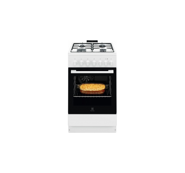 Electrolux gāzes plīts ar elektrisko cepeškrāsni, 50cm, balta