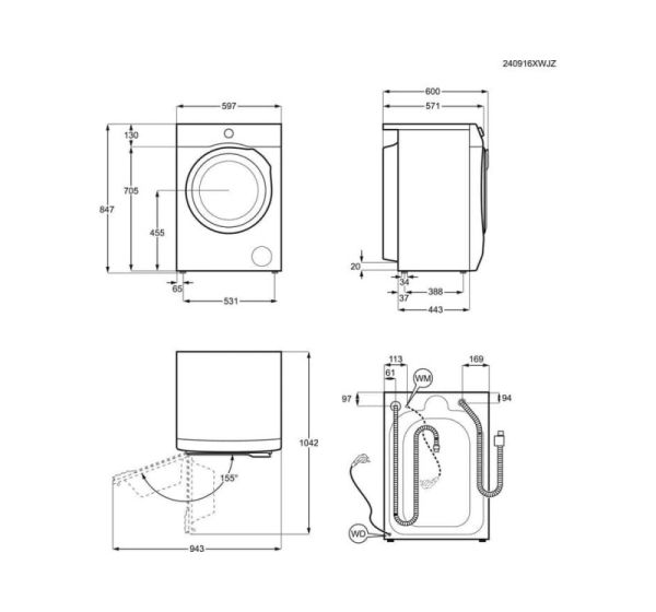 Electrolux SteamCare 700 veļas mašīna ar žāvētāju, 9kg