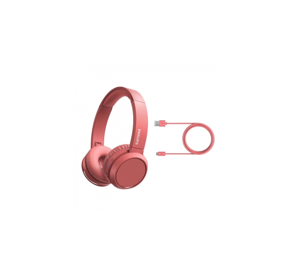 PHILIPS austiņas On-Ear ar Bluetooth, sarkanas