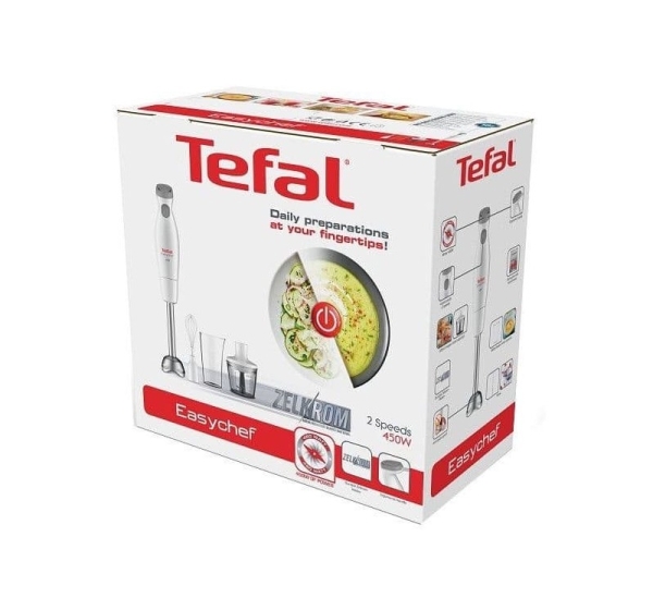 TEFAL Rokas blenderis Tefal Easychef 3in1, 450W, balts/nerūsējošais tērauds