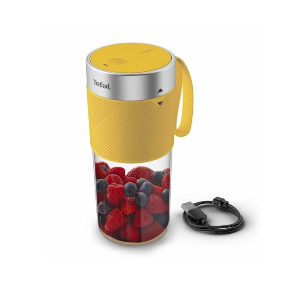 TEFAL Lightmix portatīvais bezvadu blenderis, 300 ml, dzeltens