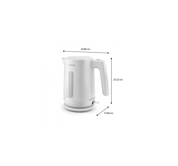 PHILIPS 3000. sērijas Basic tējkanna, 1.7L, balta