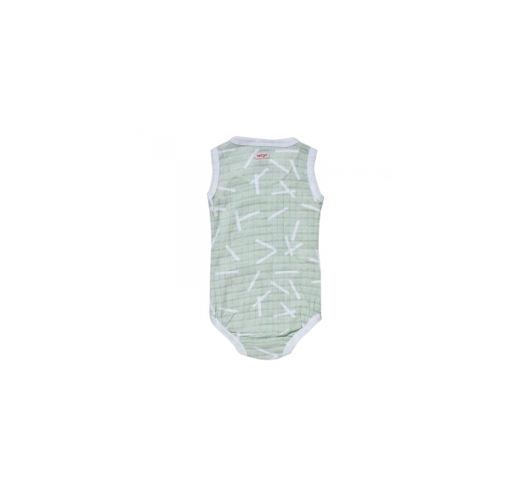 Lodger Romper Sprinkle kokvilnas bodijs bez piedurknēm,Leaf, 62 cm