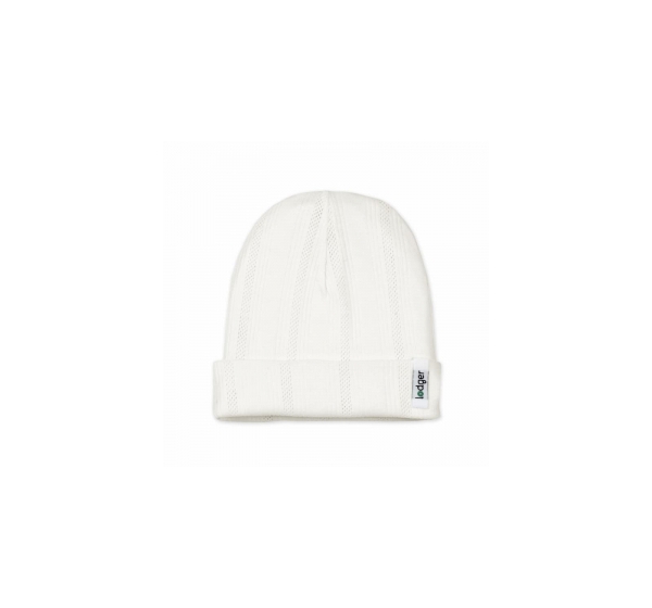 Lodger Beanie Pointelle bērnu cepurīte, Cream, 0-6 mēn.