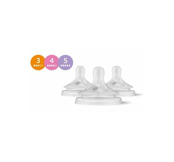 Philips Avent Natural  Response  barošanas pudeļu silikona knupīšu komplekts (3 gab.)