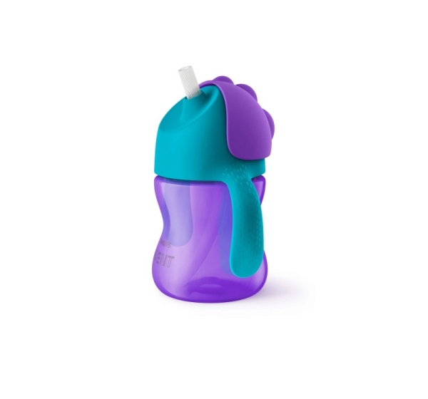 Philips Avent Krūzīte ar elastīgu salmiņu, 200 ml, 9M+, lillā