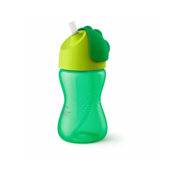 Philips Avent Krūzīte ar elastīgu salmiņu, 300 ml, 12M+, zaļa