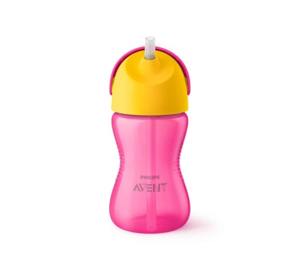 Philips Avent Krūzīte ar elastīgu salmiņu, 300 ml, 12M+, rozā
