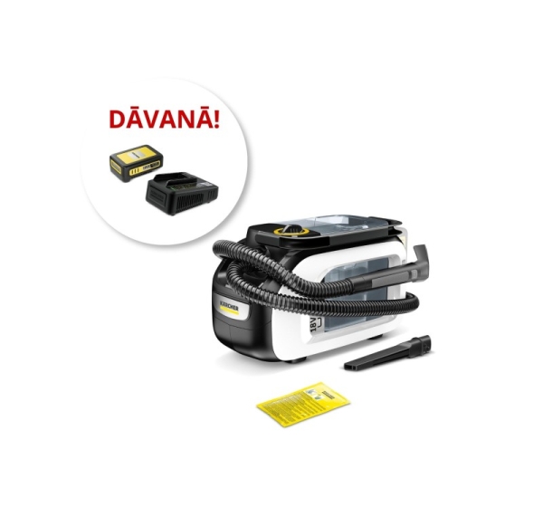 KARCHER SE 3-18 traipu tīrītājs (1.081-506.0) + Battery Power 18V, 2,5 Ah akumulators