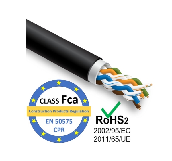 ElectroBase ® LAN Datortīklu kabelis, PRO BASE, CAT5E UTP, iekšdarbu/ārdarbu montāžai, 305m