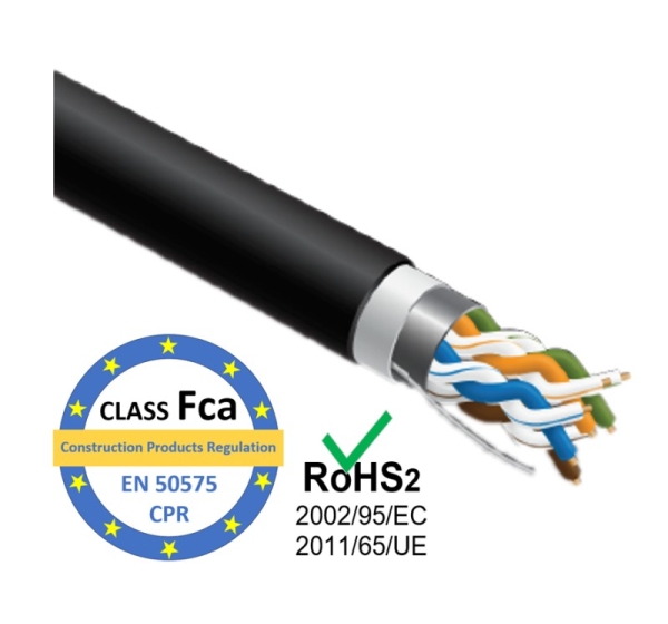 ElectroBase ® LAN Datortīklu kabelis, PRO BASE, CAT5E FTP, iekšdarbu/ārdarbu montāžai, 305m