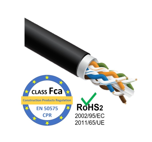 ElectroBase ® LAN Datortīklu kabelis, PRO BASE, CAT6 UTP,  iekšdarbu/ārdarbu montāža, 305m