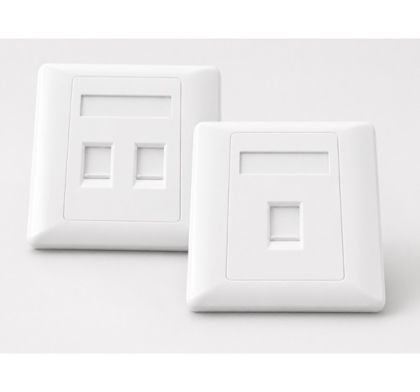 ElectroBase ® 86 tipa 2 portu priekšējā plāksne, balta