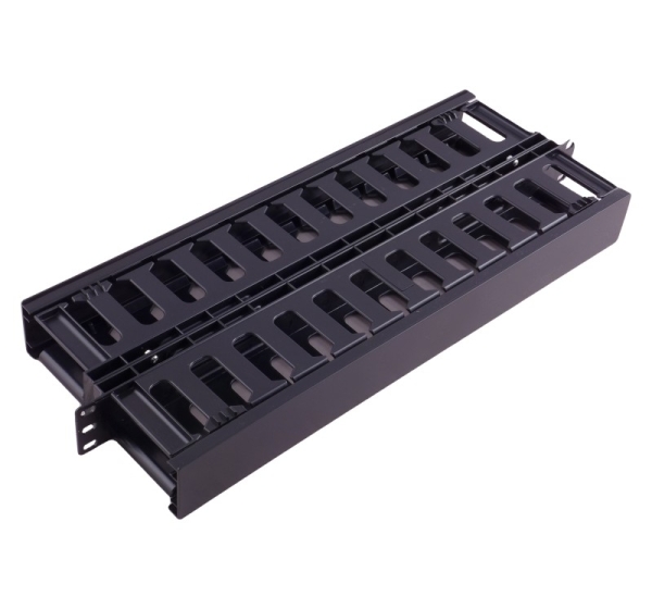 ProBase™ 1U kabeļu organizators 19" komutācijas skapim, plastmasas, divpusējs