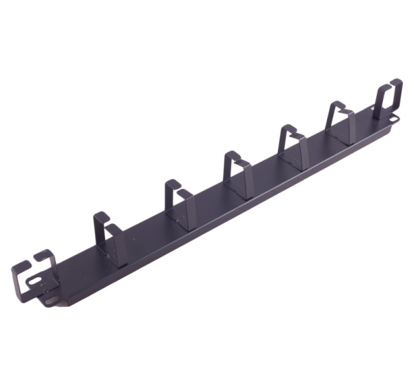 ProBase™ 1U kabelu organizators 19" komutacijas skapim, 7 rinki