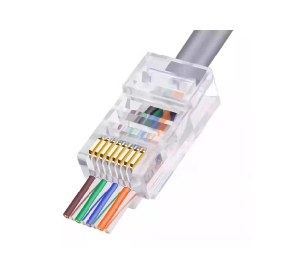 ElectroBase ® Konektors EZ RJ45 (EZ-RJ45 un Easy tipa) CAT5 LAN kabelim | Pass through
