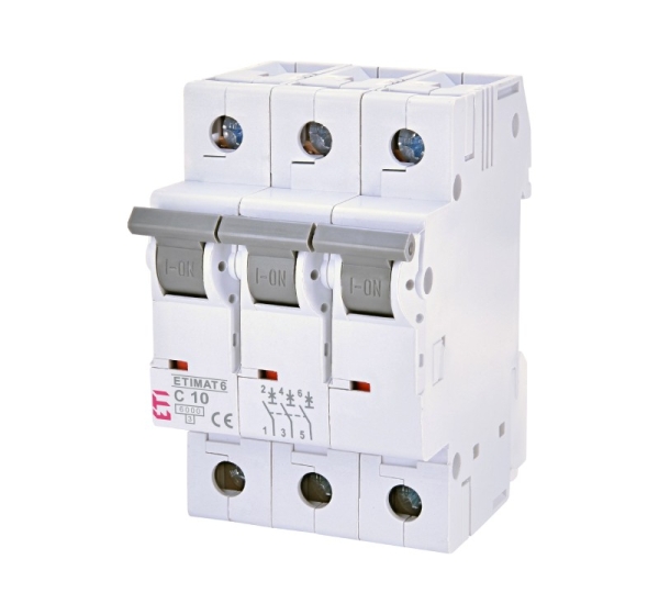 ElectroBase ® ETIMAT 6 3P 6KA C-10A  automātiskais slēdzis