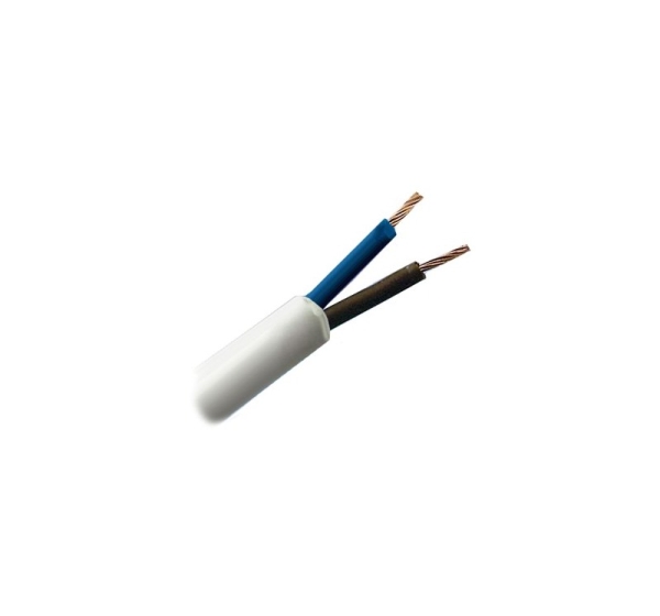 ElectroBase ® OMY 2x1 lokans elektrības kabelis ar vara dzīslu. Paredzēts lietošanai iekštelpās. Balts