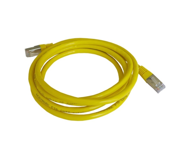 Patch cord | Patch Kabelis | Patch cable | 2m | CAT6 | FTP | STP | 100cm | ElectroBase ® | Dzeltens