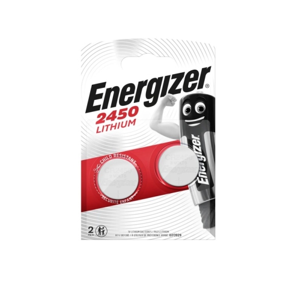 Energizer ® CR2450 baterijas 3V Energizer litija 2450 iepakojumā 2 gb.