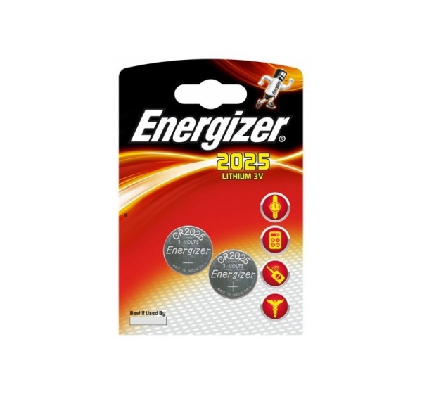Energizer ® CR2025 baterijas 3V Energizer litija 2025 iepakojumā 2 gb.