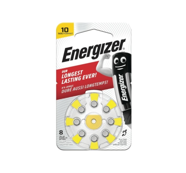 Energizer ® Размер 10 батареек 1,45В Energizer Zn-Air PR70 в упаковке 8 шт.