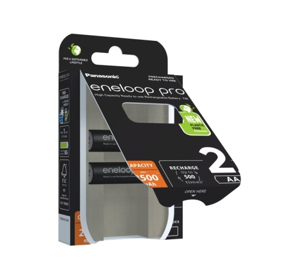 Eneloop Panasonic R6/AA akumulatori 1.2V 2x Panasonic Eneloop PRO NEW Ni-MH 2500mAh iep. 2gb.