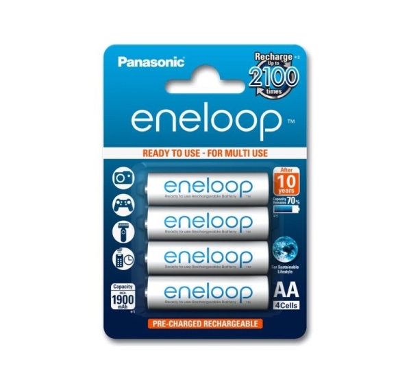 Eneloop Panasonic R6/AA akumulatori 1.2V Eneloop Ni-MH BK-3MCCE/4BE iepakojumā 4 gb.