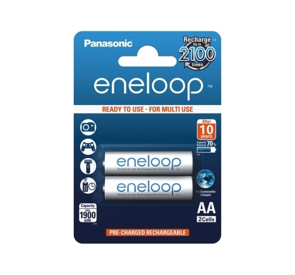 Eneloop Panasonic R6/AA akumulatori 1.2V Eneloop Ni-MH BK-3MCCE/2BE iepakojumā 2 gb.