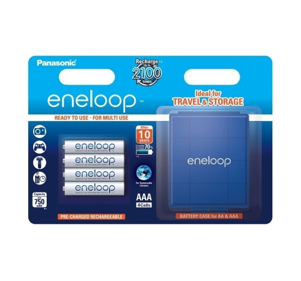 Eneloop Panasonic R03/AAA akumulatori 1.2V Eneloop Ni-MH BK-4MCCEC4BE iepakojumā 4 gb.