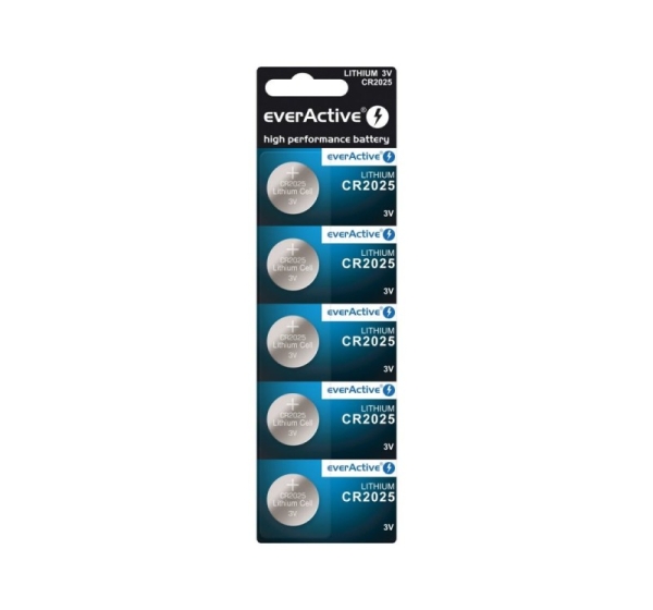 everActive™ CR2025 baterijas 3V everActive litija - iepakojumā 5 gb.