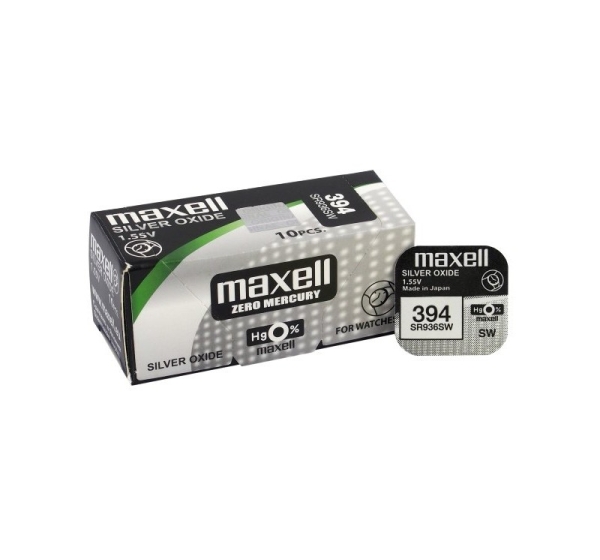 Maxell 394 аккумулятора 1,55В Maxell серебряно-оксидный SR936SW, 380 в упаковке по 1 гб.