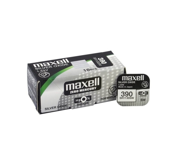 Maxell 390 аккумуляторов 1,55В Maxell серебряно-оксидный SR1130SW, 389 в упаковке по 1 гб.