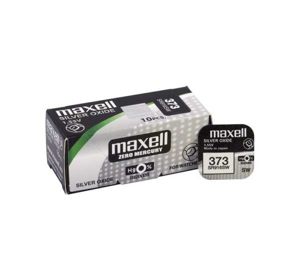 Maxell 373 аккумулятора 1,55В Maxell серебряно-оксидный SR916SW в упаковке по 1 шт.