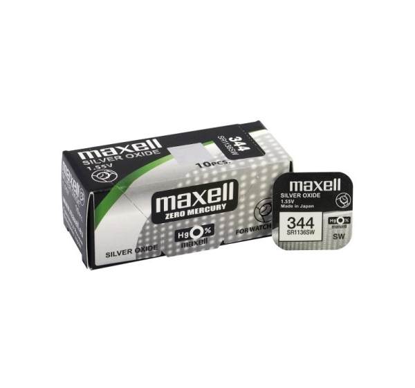 Maxell 344 аккумулятора 1,55В Maxell серебряно-оксидный SR1136SW в упаковке по 1 шт.