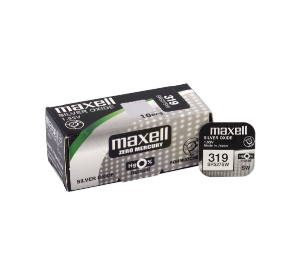 Maxell 319 батареек 1,55В Maxell серебряно-оксидный SR527SW упаковка 1 шт.