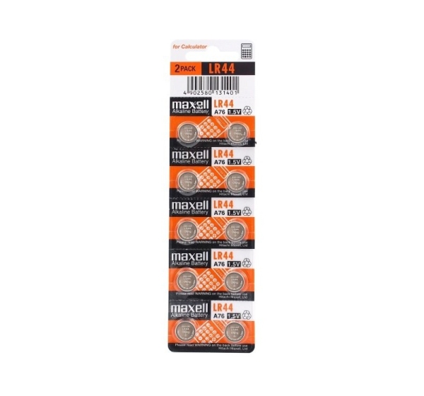 Maxell Аккумуляторы G13 1,5В Maxell Alkaline LR44/A76 в упаковке 10 гб.